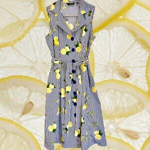 Mlle Gabrielle Lemon-Themed Sleeveless Dress (S); Pre-Owned; Good Condition